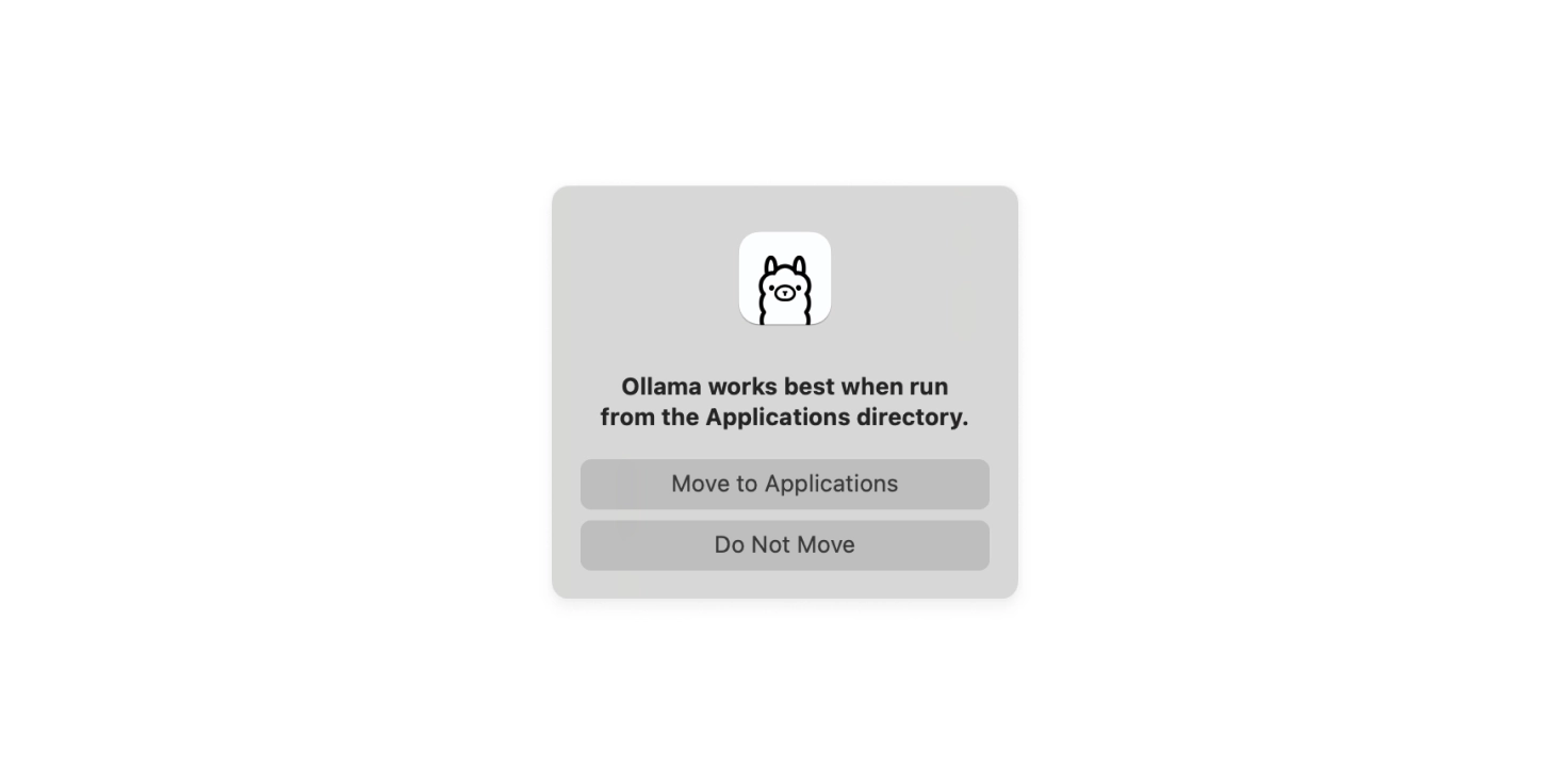 Move Ollama to Applications Folder